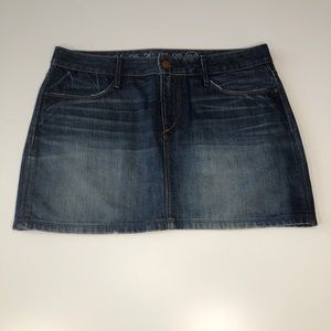 Earnest Sewn Distressed and Frayed Denim Skirt